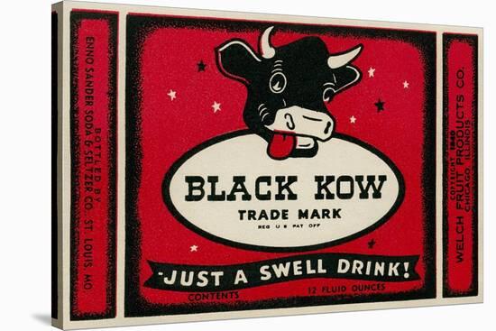Black Cow Drink Label-null-Stretched Canvas