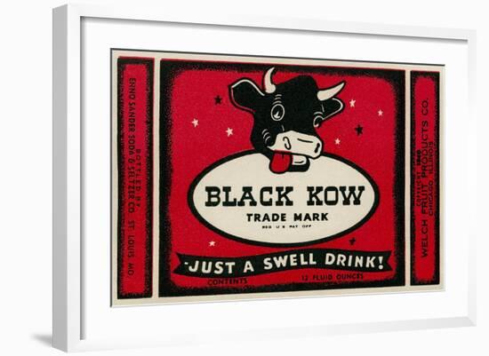 Black Cow Drink Label-null-Framed Art Print