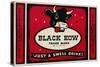 Black Cow Drink Label-null-Stretched Canvas