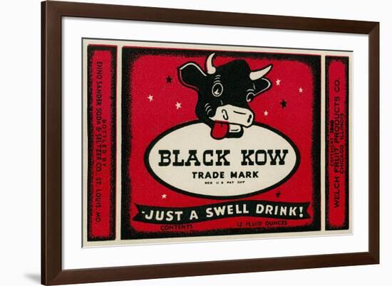 Black Cow Drink Label-null-Framed Art Print