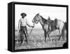 Black Cowboy and Horse, C.1890-1920-null-Framed Stretched Canvas