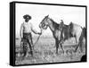 Black Cowboy and Horse, C.1890-1920-null-Framed Stretched Canvas
