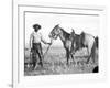 Black Cowboy and Horse, C.1890-1920-null-Framed Photographic Print