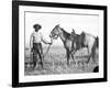 Black Cowboy and Horse, C.1890-1920-null-Framed Photographic Print