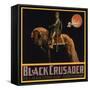 Black Crusader - Azusa, California - Citrus Crate Label-Lantern Press-Framed Stretched Canvas