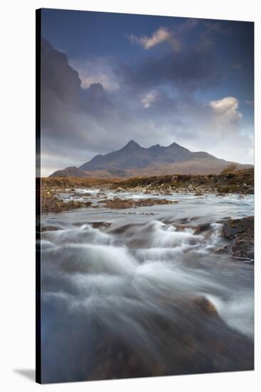 Black Cuillin Mountains with the River Sligachan, Isle of Skye, Inner Hebrides, Scotland, UK-Mark Hamblin-Stretched Canvas