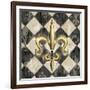 Black Diamond Fleur de Lys I-Hugo Edwins-Framed Art Print