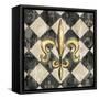 Black Diamond Fleur de Lys I-Hugo Edwins-Framed Stretched Canvas