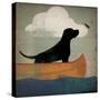 Black Dog Canoe Ride-Ryan Fowler-Stretched Canvas