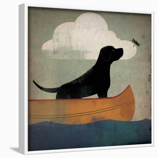 Black Dog Canoe Ride-Ryan Fowler-Framed Art Print