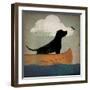 Black Dog Canoe Ride-Ryan Fowler-Framed Art Print