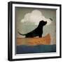 Black Dog Canoe Ride-Ryan Fowler-Framed Art Print