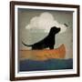 Black Dog Canoe Ride-Ryan Fowler-Framed Art Print