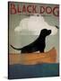 Black Dog Canoe-Ryan Fowler-Stretched Canvas