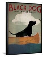 Black Dog Canoe-Ryan Fowler-Framed Stretched Canvas