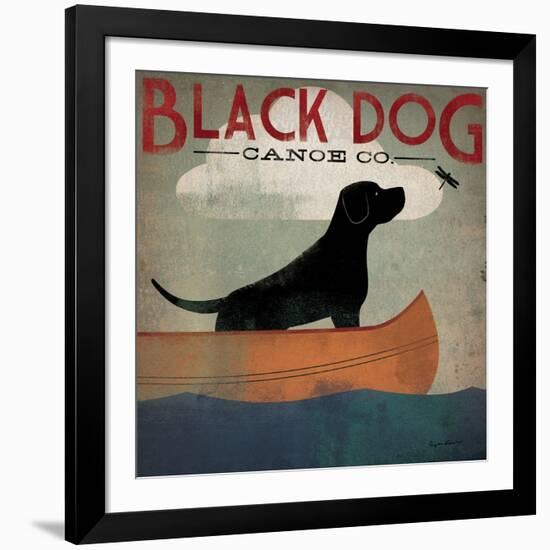 Black Dog Canoe-Ryan Fowler-Framed Art Print