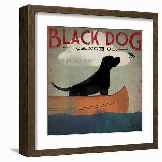 Black Dog Canoe-Ryan Fowler-Framed Art Print