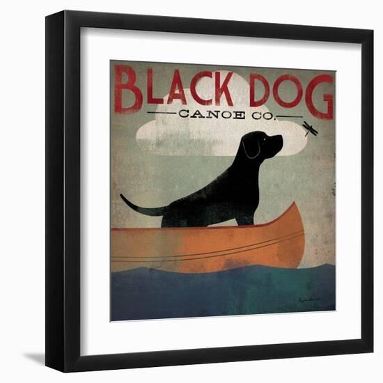 Black Dog Canoe-Ryan Fowler-Framed Art Print