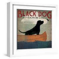 Black Dog Canoe-Ryan Fowler-Framed Art Print