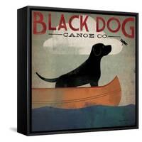 Black Dog Canoe-Ryan Fowler-Framed Stretched Canvas