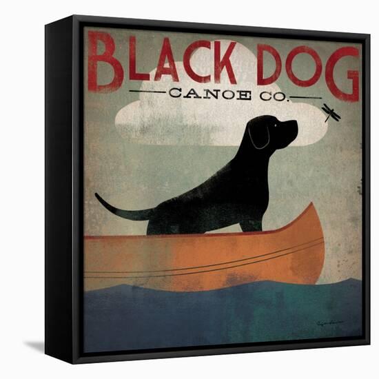 Black Dog Canoe-Ryan Fowler-Framed Stretched Canvas