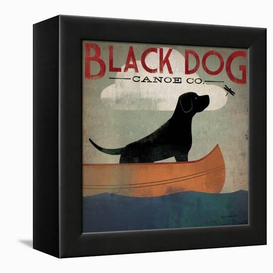 Black Dog Canoe-Ryan Fowler-Framed Stretched Canvas