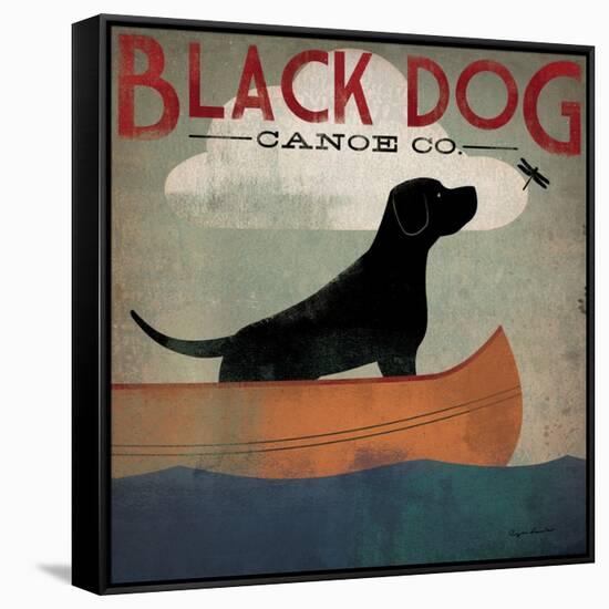 Black Dog Canoe-Ryan Fowler-Framed Stretched Canvas