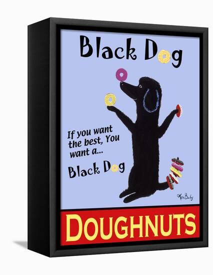 Black Dog Doughnuts-Ken Bailey-Framed Stretched Canvas