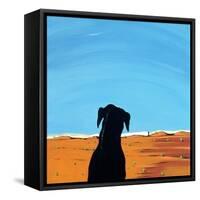 Black Dog in Chestertown, 1998-Marjorie Weiss-Framed Stretched Canvas