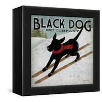 Black Dog Ski-Ryan Fowler-Framed Stretched Canvas