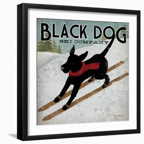 Black Dog Ski-Ryan Fowler-Framed Art Print