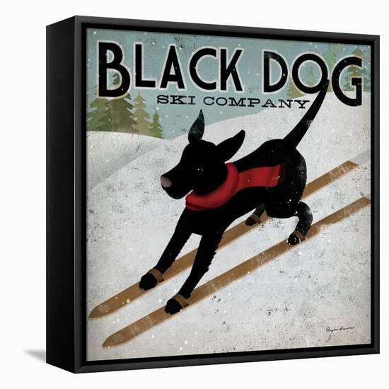 Black Dog Ski-Ryan Fowler-Framed Stretched Canvas