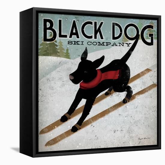 Black Dog Ski-Ryan Fowler-Framed Stretched Canvas