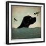 Black Dog Swim-Ryan Fowler-Framed Art Print