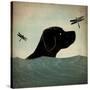 Black Dog Swim-Ryan Fowler-Stretched Canvas