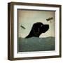 Black Dog Swim-Ryan Fowler-Framed Art Print