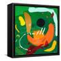 Black dot in green mentality-Hyunah Kim-Framed Stretched Canvas