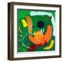 Black dot in green mentality-Hyunah Kim-Framed Art Print