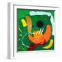 Black dot in green mentality-Hyunah Kim-Framed Art Print