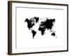 Black Dotted World Map-NaxArt-Framed Art Print
