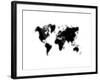 Black Dotted World Map-NaxArt-Framed Art Print