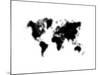 Black Dotted World Map-NaxArt-Mounted Art Print
