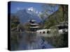 Black Dragon Pool Park with Bridge and Pagoda, Lijiang, Yunnan Province, China-Traverso Doug-Stretched Canvas