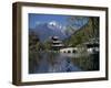 Black Dragon Pool Park with Bridge and Pagoda, Lijiang, Yunnan Province, China-Traverso Doug-Framed Photographic Print