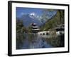 Black Dragon Pool Park with Bridge and Pagoda, Lijiang, Yunnan Province, China-Traverso Doug-Framed Photographic Print