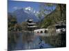 Black Dragon Pool Park with Bridge and Pagoda, Lijiang, Yunnan Province, China-Traverso Doug-Mounted Photographic Print