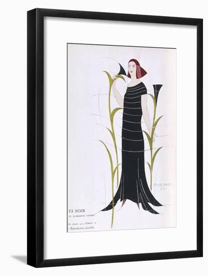 Black Dress by Madeleine Vionnet Inspired by Recent Archaeological Discoveries in Egypt-Thayaht-Framed Art Print