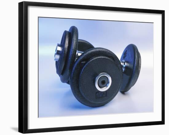 Black Dumbbells-null-Framed Photographic Print