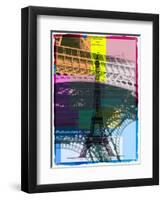 Black Eiffel Tower Paris in Green-Victoria Hues-Framed Premium Giclee Print