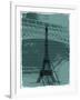 Black Eiffel Tower Paris in Light Green-Victoria Hues-Framed Giclee Print